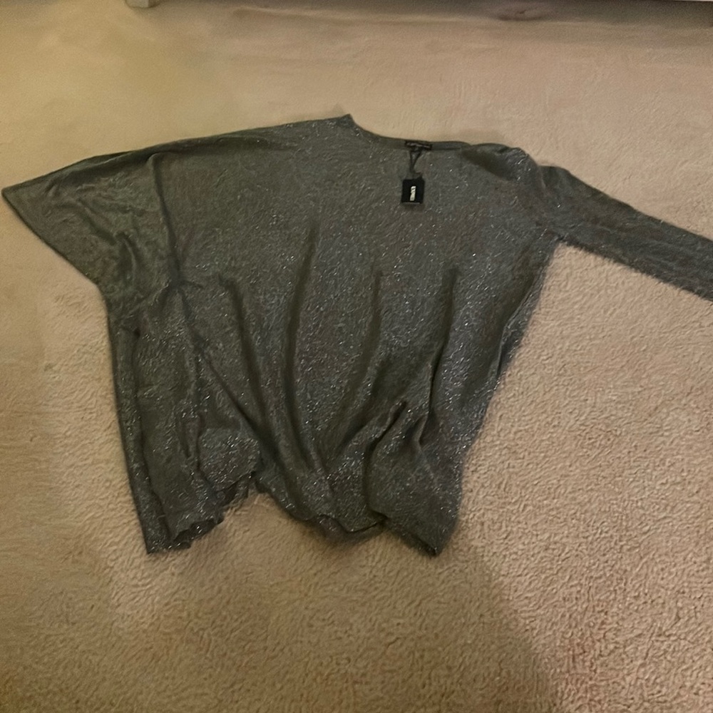 Express Women’s Grey Metallic Sweater Shirt